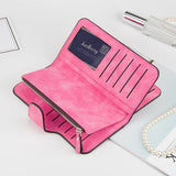 Scrub Leather Women Wallet High Clutch Lady Purse Long Female Wallet