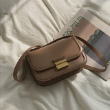 Weave Flap Bags Square Crossbody Bag High PU Leather Women's Handbag