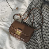 Weave Flap Bags Square Crossbody Bag High PU Leather Women's Handbag