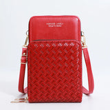 Weave Pattern Crossbody Bag for Women PU Leather Shoulder Messenger