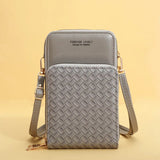 Weave Pattern Crossbody Bag for Women PU Leather Shoulder Messenger