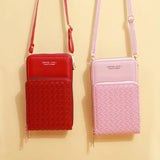 Weave Pattern Crossbody Bag for Women PU Leather Shoulder Messenger