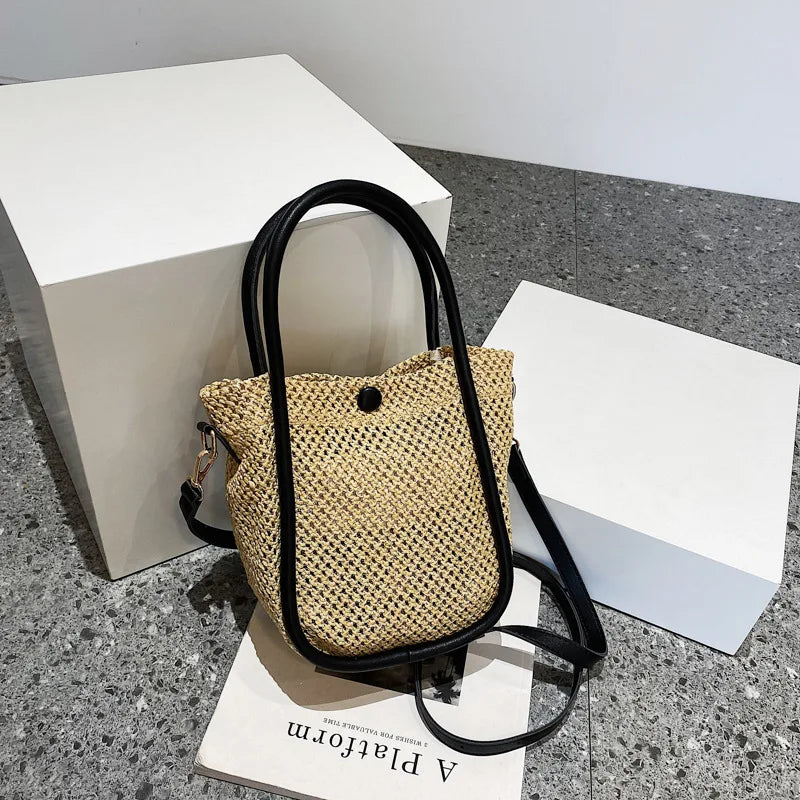 Bohemian Shoulder Bag Summer Straw Handbag for Women Beach Travel Crossbody