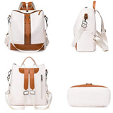 Soft Leather Schoolbag Large Capacity Backpack