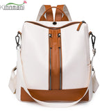 Soft Leather Schoolbag Large Capacity Backpack