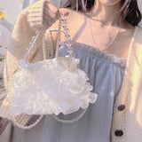 Ruffle Ruched Shoulder Bag Mini Tote Crossbody Handbag