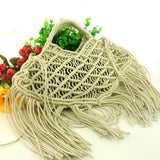Cotton Rope Woven Bag Tassel Shoulder Ladies Handbag Straw Bag