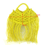 Cotton Rope Woven Bag Tassel Shoulder Ladies Handbag Straw Bag