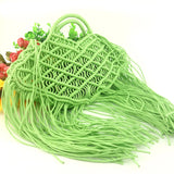 Cotton Rope Woven Bag Tassel Shoulder Ladies Handbag Straw Bag