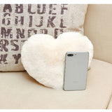 Heart Shaped Faux Fur Bag with Chains Winter Princess Plush Ins