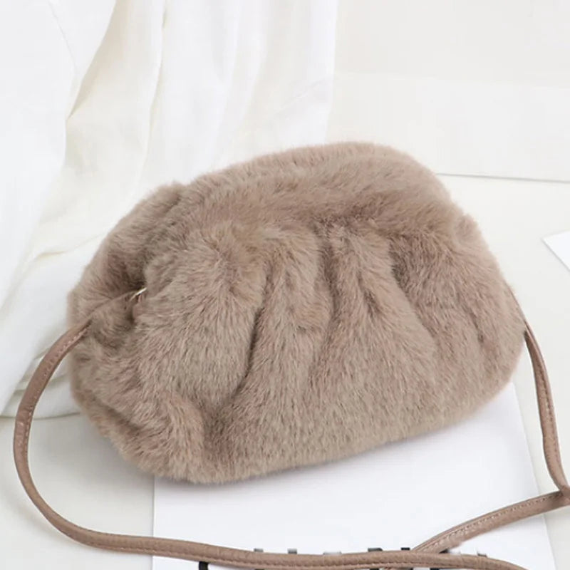 Winter Fur Crossbody Bag Womens Shoulder Tote Purse Clutch