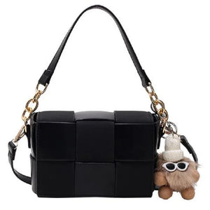 Winter Leather Square Bags Tote Plush Shoulder Crossbody Purse Handbags