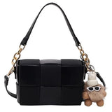 Winter Leather Square Bags Tote Plush Shoulder Crossbody Purse Handbags