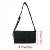 Winter Warm Plaid Shoulder Bags Lightweight Down Cotton Padded Quilted Tote Wome
