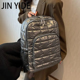 Winter Warm Space Down Women Backpack Ultralight Schoolbags For Teenage Girls