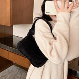 Winter Women Shoulder Bags Plush Hobos Clutch Handbag Soft Fluffy Totes