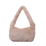 Winter Women Shoulder Bags Plush Hobos Clutch Handbag Soft Fluffy Totes
