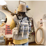 Canvas Mini Small Backpack Badge Girl Backpack Small School Backpacks