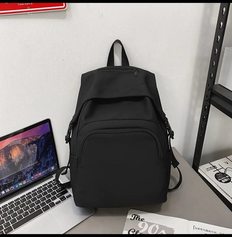 Nylon Backpack for College Students School Bag Travel Mochila