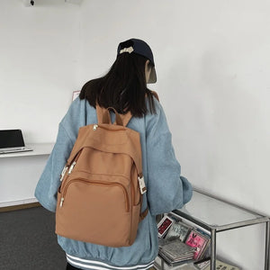 Nylon Backpack for College Students School Bag Travel Mochila