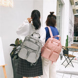 Waterproof Nylon Backpack for Teen Girl School Bag Tote Soft Handle Shoulder Han