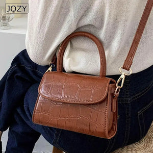 Stone Pattern Leather Crossbody Mini Flap Bag Small Shoulder Bag