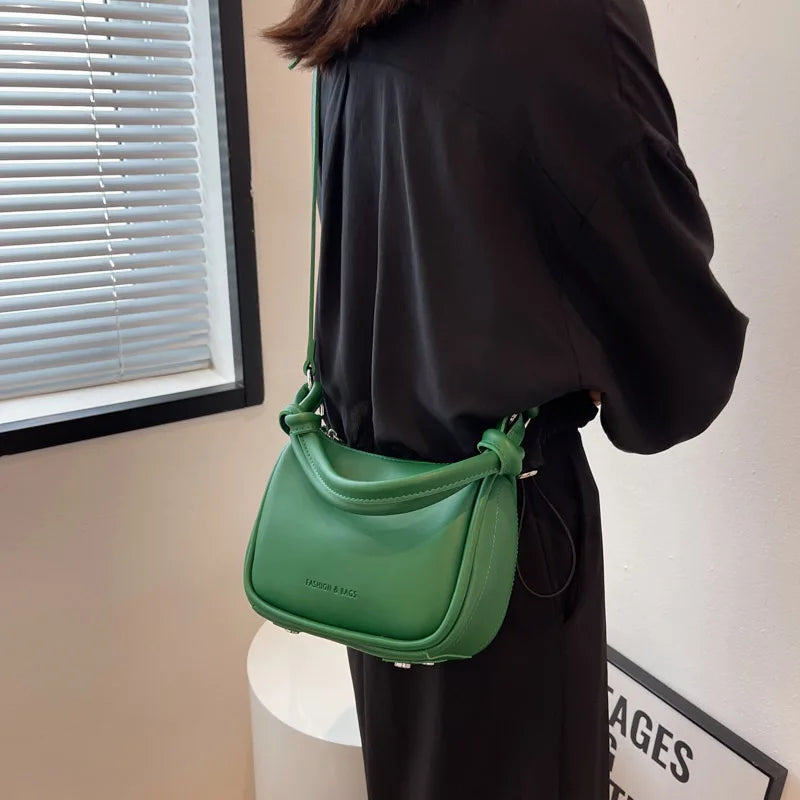 Vintage Leather Clutch Bag Zipper Crossbody Shoulder Pouch