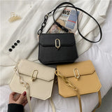 Woman Retro Shoulder Bag PU Leather Youth Ladies Small Square Bag Female Solid