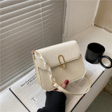 Woman Retro Shoulder Bag PU Leather Youth Ladies Small Square Bag Female Solid
