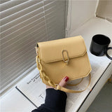 Woman Retro Shoulder Bag PU Leather Youth Ladies Small Square Bag Female Solid