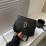 Woman Retro Shoulder Bag PU Leather Youth Ladies Small Square Bag Female Solid