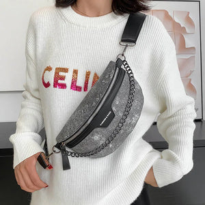 Woman Waist Bag Chain Fanny Pack Phone Pack Female Belt Bags