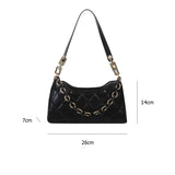 Women Acrylic Chain Handbags Lattice Pattern Underarm Purse