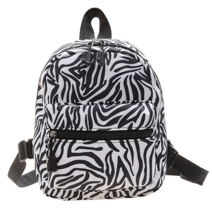 Women Animal Printed Backpack Casual Preppy Style Knapsack Small Handbags