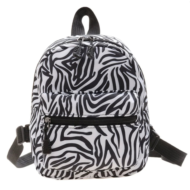 Women Animal Printed Backpack Casual Preppy Style Knapsack Small Handbags