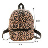 Women Animal Printed Backpack Casual Preppy Style Knapsack Small Handbags