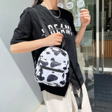 Women Animal Printed Backpack Casual Preppy Style Knapsack Small Handbags