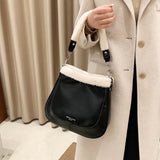 Plush Handbags Women Autumn Winter Shoulder Bags Large Messenger Bags