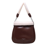 Plush Handbags Women Autumn Winter Shoulder Bags Large Messenger Bags