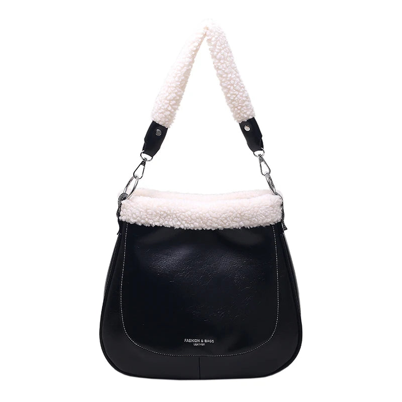 Plush Handbags Women Autumn Winter Shoulder Bags Large Messenger Bags
