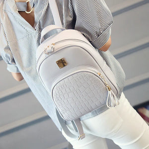 Women Backpack PU Leather Schoolbag for Teenager Girls Female Preppy
