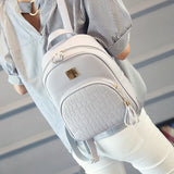 Women Backpack PU Leather Schoolbag for Teenager Girls Female Preppy