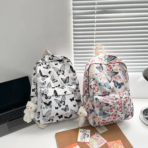 Women Backpack Butterfly Print Student Shoulder School Bags Girl Large Capacity