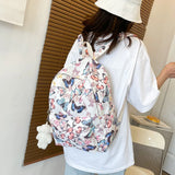 Women Backpack Butterfly Print Student Shoulder School Bags Girl Large Capacity