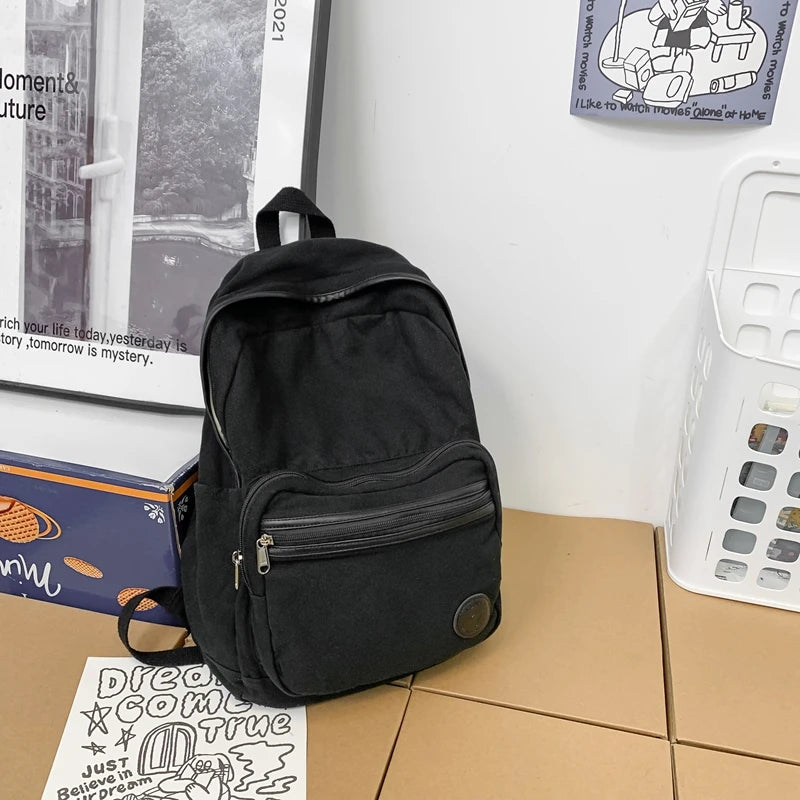 Canvas Travel Backpack for Teenager Girls Female Book Bag Laptop Backpack
