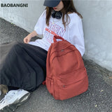 Canvas Travel Backpack Solid School Bags For Teenager Girls