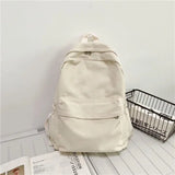 Canvas Travel Backpack Solid School Bags For Teenager Girls