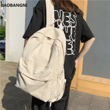 Canvas Travel Backpack Solid School Bags For Teenager Girls