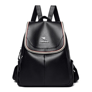 Women Leather Backpack School Bags Large Capacity Travel Mochila