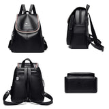 Women Leather Backpack School Bags Large Capacity Travel Mochila